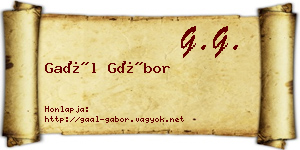 Gaál Gábor névjegykártya